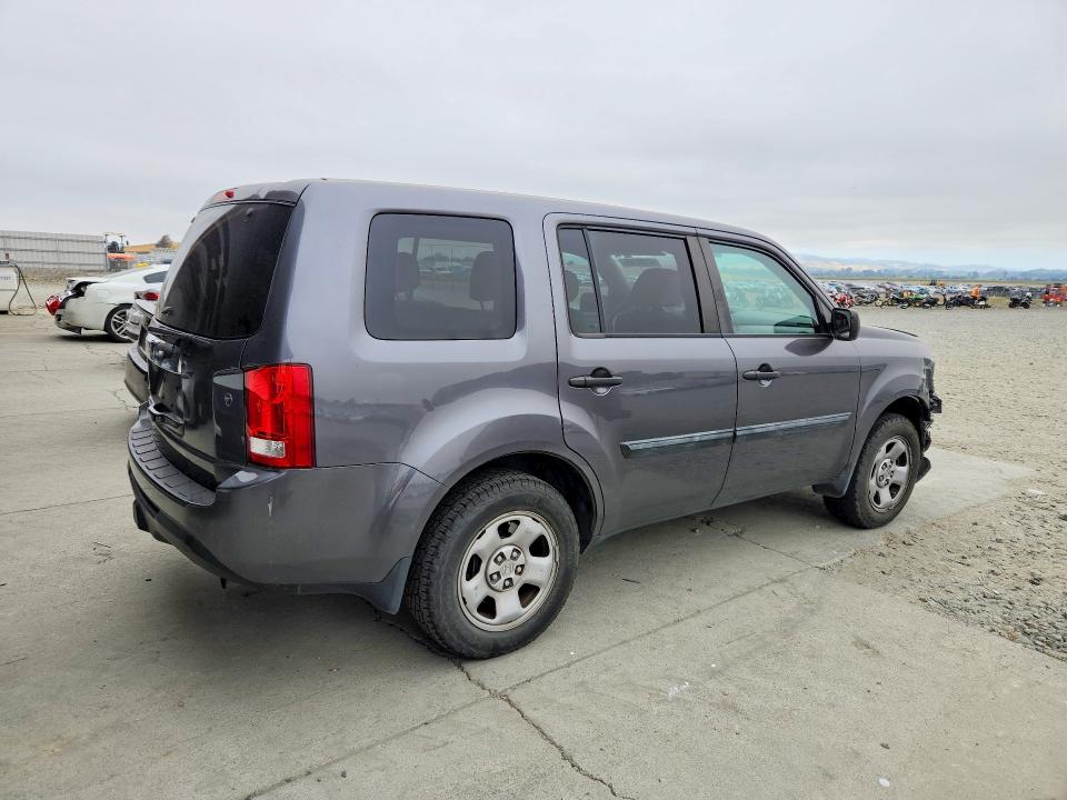 2014 Honda Pilot VIN 5FNYF3H2XEB020967 COPART salvage auction — FRONT END, Ca - Salvage Certificate, sold $1,100 on 2026-07-02 (photo 3)