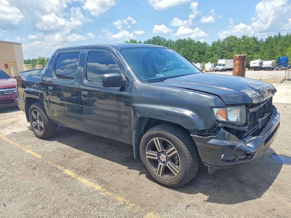 2014 Honda Ridgeline VIN 5FPYK1F72EB014652 COPART salvage auction — FRONT END, Sc - Cert Of Title-Salvage, sold $1,750 on 2026-07-31 (photo 4)