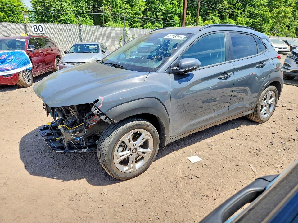 2023 Hyundai Kona VIN KM8K3CAB2PU021769 COPART salvage auction — FRONT END, Pa - Certificate Of Salvage, sold $6,200 on 2026-07-13 (photo 1)