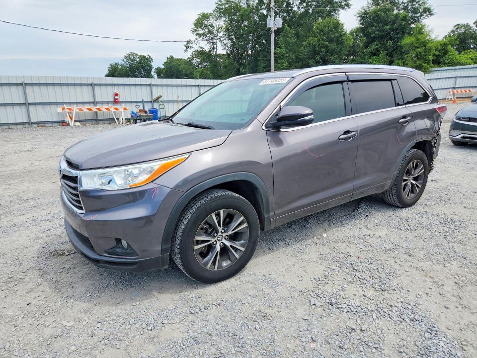 2016 Toyota Highlander VIN 5TDKKRFH6GS504662 COPART salvage auction — REAR END, Nc - Salvage Certificate Of Title, sold $6,800 on 2026-07-22 (photo 1)