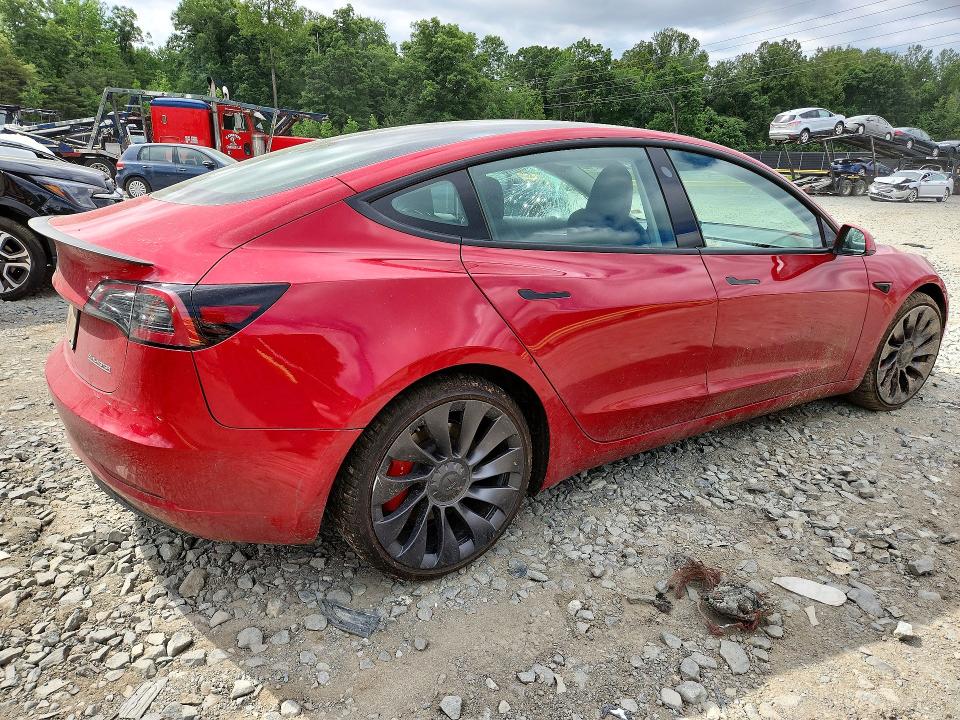 2023 Tesla VIN 5YJ3E1EC8PF672357 COPART salvage auction — FRONT END, Md - Cert Of Salvage > 75% Damage, sold $9,300 on 2026-07-10 (photo 3)
