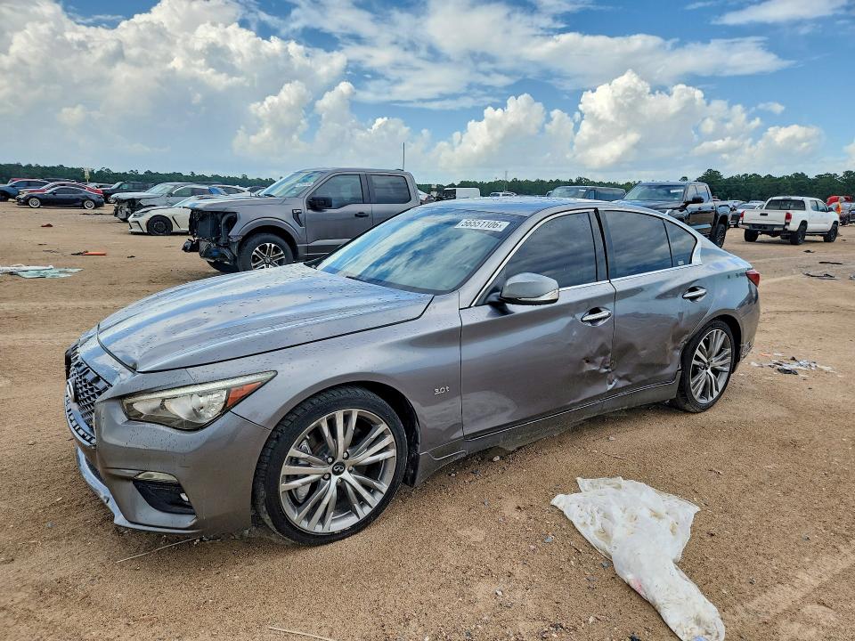 2018 Infiniti Q50 VIN JN1EV7AP9JM361252 COPART salvage auction — SIDE, La - Permit To Sell - Reconstructed (P), sold $4,150 on 2026-07-17 (photo 1)