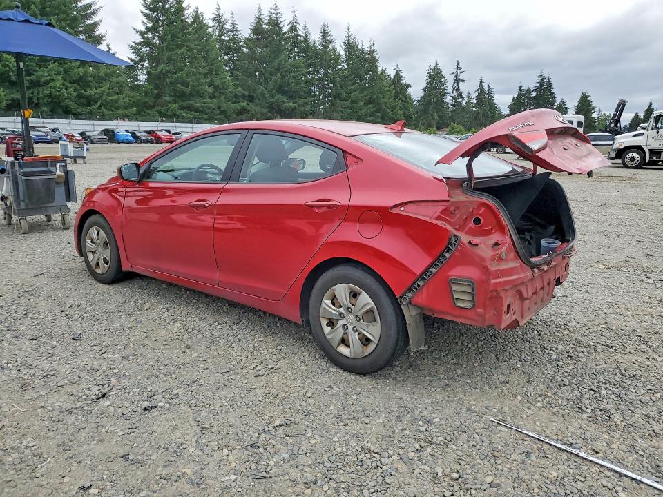 2016 Hyundai Elantra VIN KMHDH4AE6GU489224 COPART salvage auction — REAR END, Wa - Bill Of Sale, sold $925 on 2026-07-31 (photo 2)