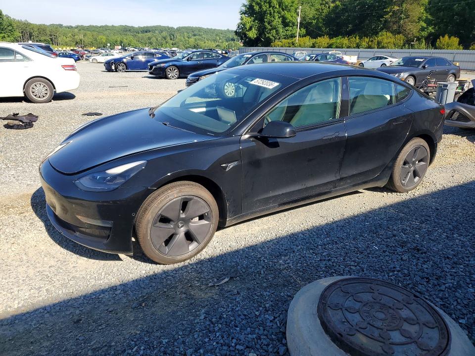2021 Tesla VIN 5YJ3E1EA2MF063050 COPART salvage auction — REAR END, Nc - Salvage Certificate Of Title, sold $8,600 on 2026-07-16 (photo 1)