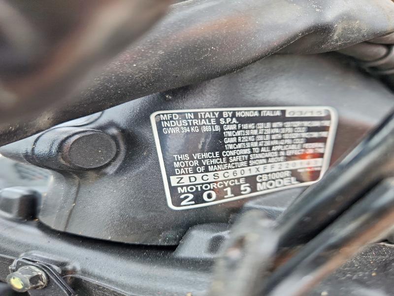 2015 Honda Cb VIN ZDCSC601XFF220143 COPART salvage auction — FRONT END, Tx - Salvage Vehicle Title, sold $1,050 on 2026-08-06 (photo 8)