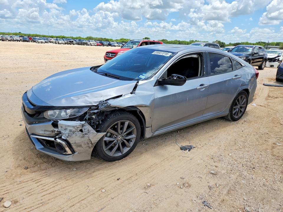 2019 Honda Civic VIN 19XFC1F38KE212325 COPART salvage auction — FRONT END, Tx - Salvage Title-Flood Damage, sold $3,000 on 2026-07-02 (photo 1)