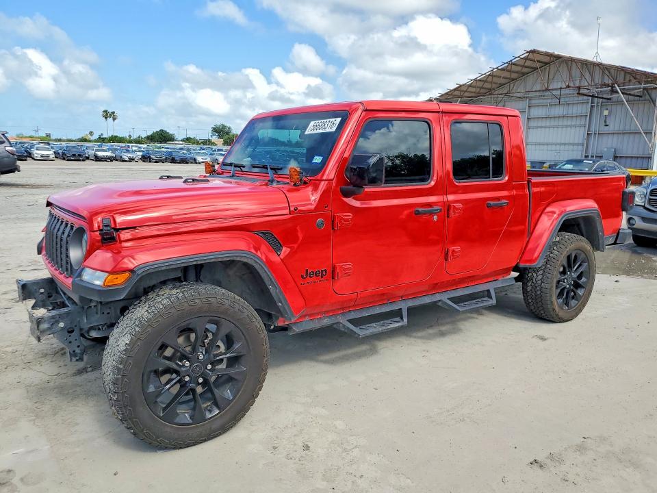 2025 Jeep Gladiator VIN 1C6PJTAG1SL505899 COPART salvage auction — FRONT END, Tx - Salvage Vehicle Title, sold $15,000 on 2026-07-28 (photo 1)