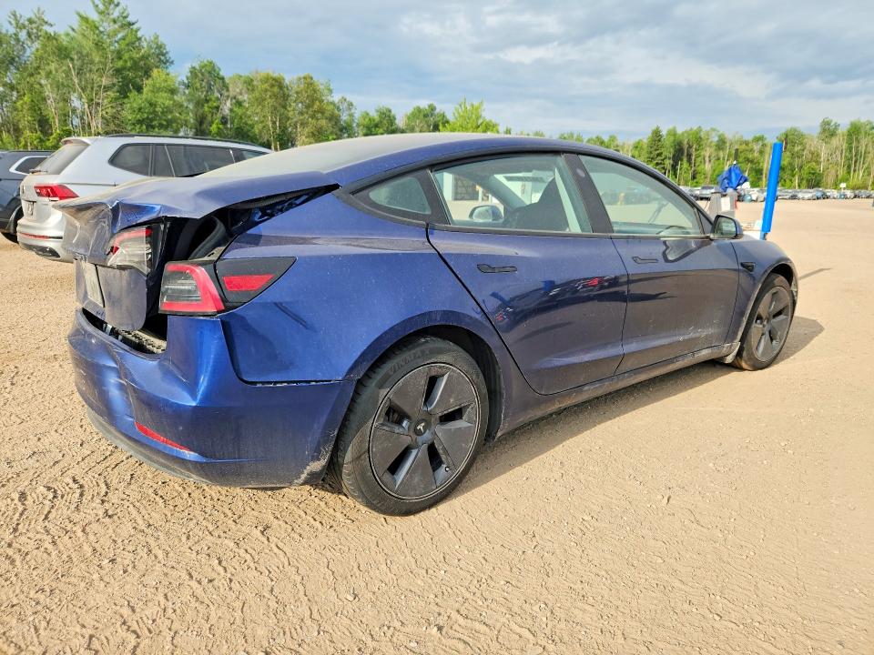 2023 Tesla Model 3 VIN 5YJ3E1EA6PF510483 COPART salvage auction — REAR END, On - Permit Salvage, sold $6,200 on 2026-07-14 (photo 3)