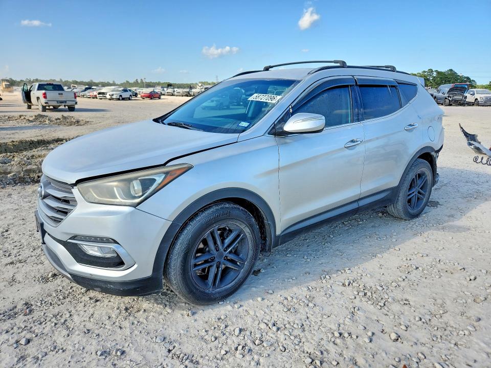 2018 Hyundai Santa fe VIN 5XYZU3LB8JG521392 COPART salvage auction — REAR END, Tx - Salvage Vehicle Title, sold $3,300 on 2026-07-31 (photo 1)
