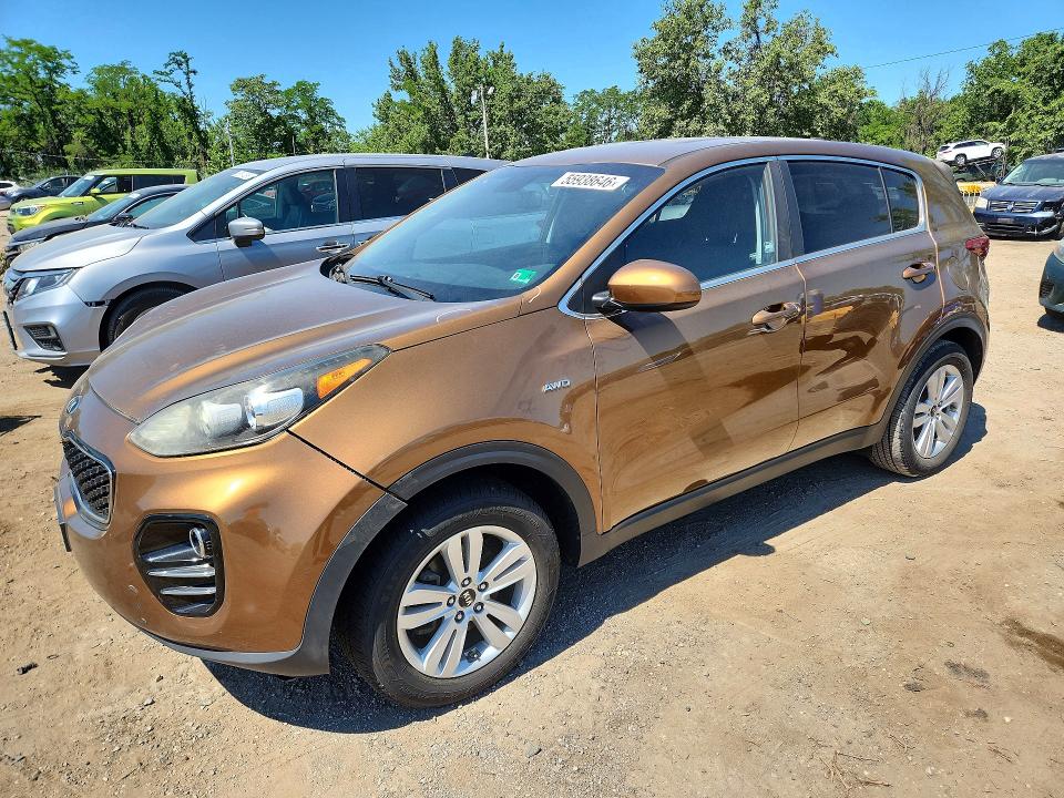 2017 Kia Sportage VIN KNDPMCAC1H7033248 COPART salvage auction — FRONT END, Va - Certificate Of Title, sold $1,900 on 2026-07-28 (photo 1)