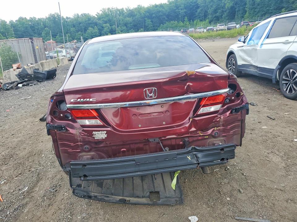 2015 Honda VIN 19XFB2F83FE110215 COPART salvage auction — REAR END, Md - Cert Of Salvage > 75% Damage, sold $3,050 on 2026-07-02 (photo 6)