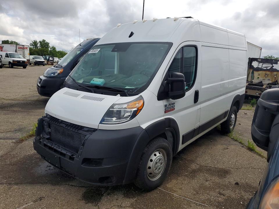 2022 Ram Promaster 2500 VIN 3C6LRVCG1NE107900 COPART salvage auction — FRONT END, Mi - Scrap Certificate Of Title, sold $2,750 on 2026-07-09 (photo 1)