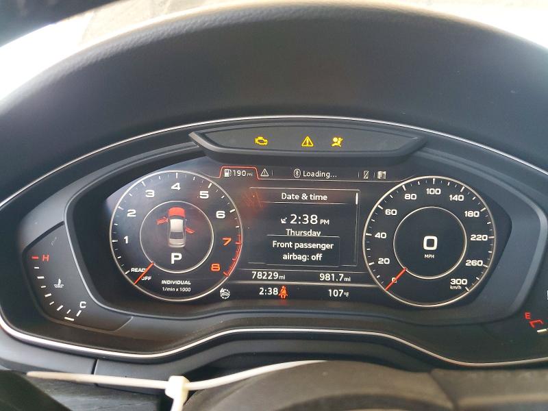 2017 Audi A4 VIN WAUDNAF46HN046298 COPART salvage auction — FRONT END, Az - Cert Of Title - Salvage, sold $2,900 on 2026-07-21 (photo 9)