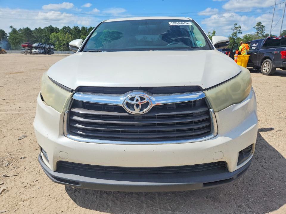 2015 Toyota Highlander VIN 5TDBKRFH4FS144127 COPART salvage auction — FRONT END, La - Cert Of Title-Salvage, sold $4,550 on 2026-07-10 (photo 5)