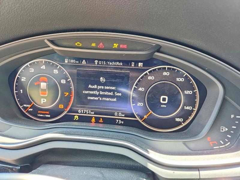 2019 Audi A4 VIN WAUENAF43KA109151 COPART salvage auction — FRONT END, Ny - Mv-907A Salvage Certificate, sold $4,450 on 2026-07-22 (photo 9)