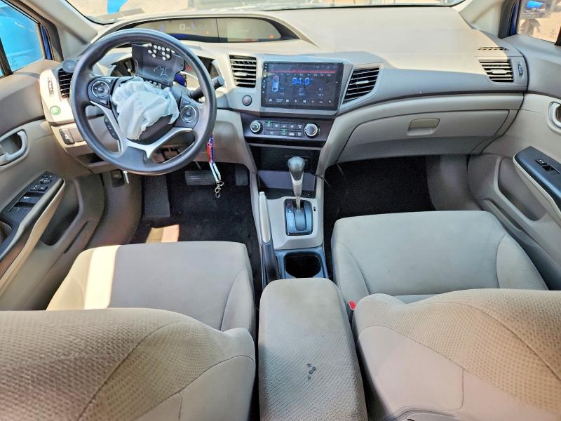 2012 Honda VIN 2HGFB2F55CH558673 COPART salvage auction — FRONT END, Salvage Title, sold $15 on 2026-08-03 (photo 8)