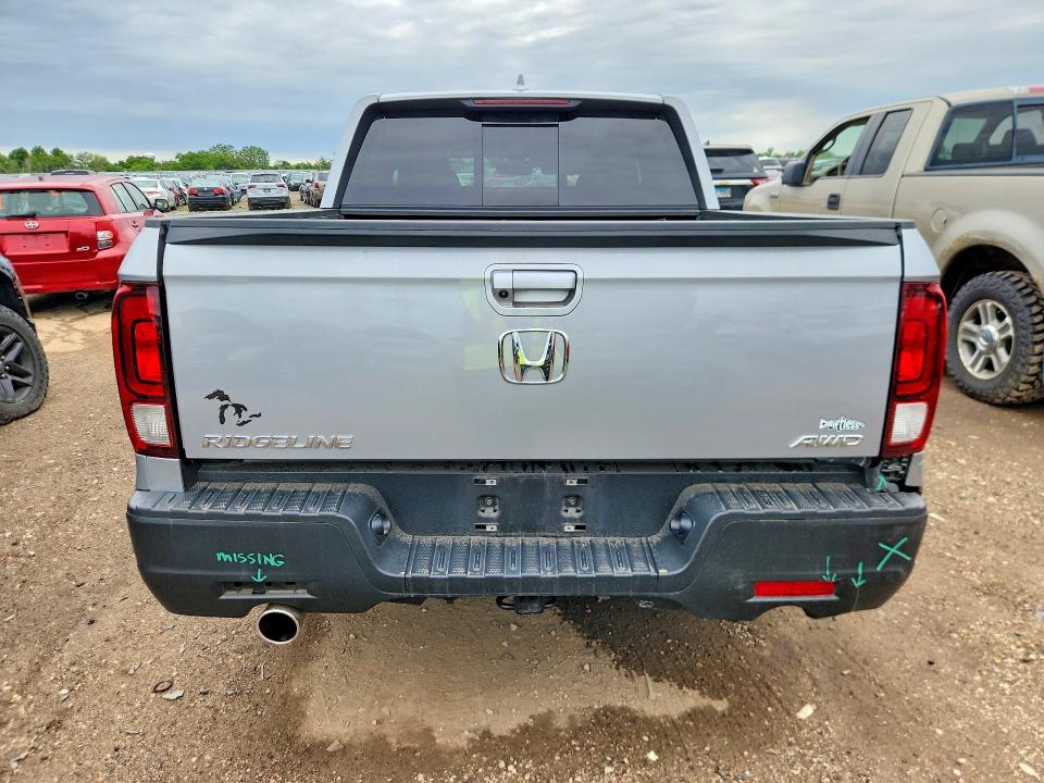 2023 Honda Ridgeline VIN 5FPYK3F53PB015466 COPART salvage auction — FRONT END, Il - Salvage Certificate, sold $12,100 on 2026-07-28 (photo 6)