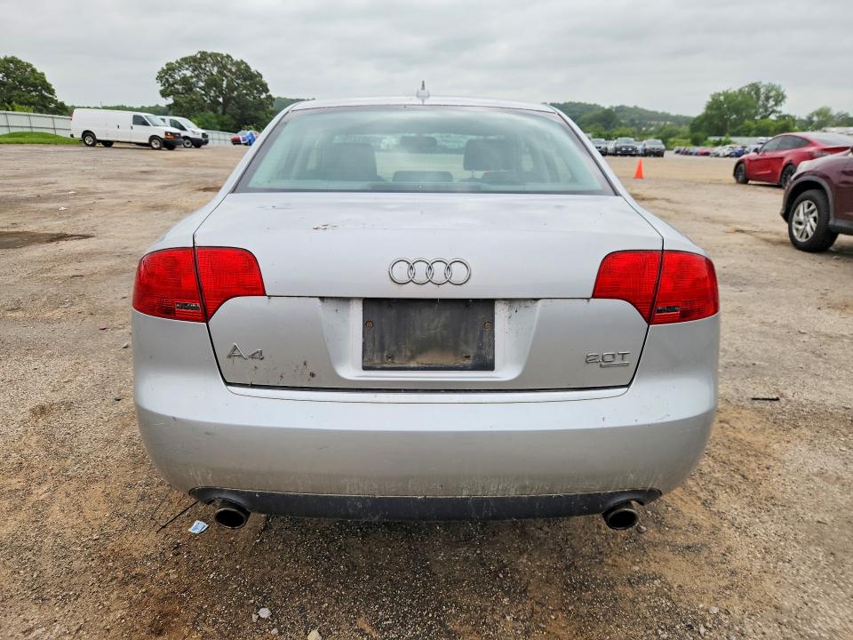 2007 Audi A4 VIN WAUDF78E37A058081 COPART salvage auction — HAIL, Wi - Junked Vehicle Bill Of Sale, sold $300 on 2026-07-14 (photo 6)