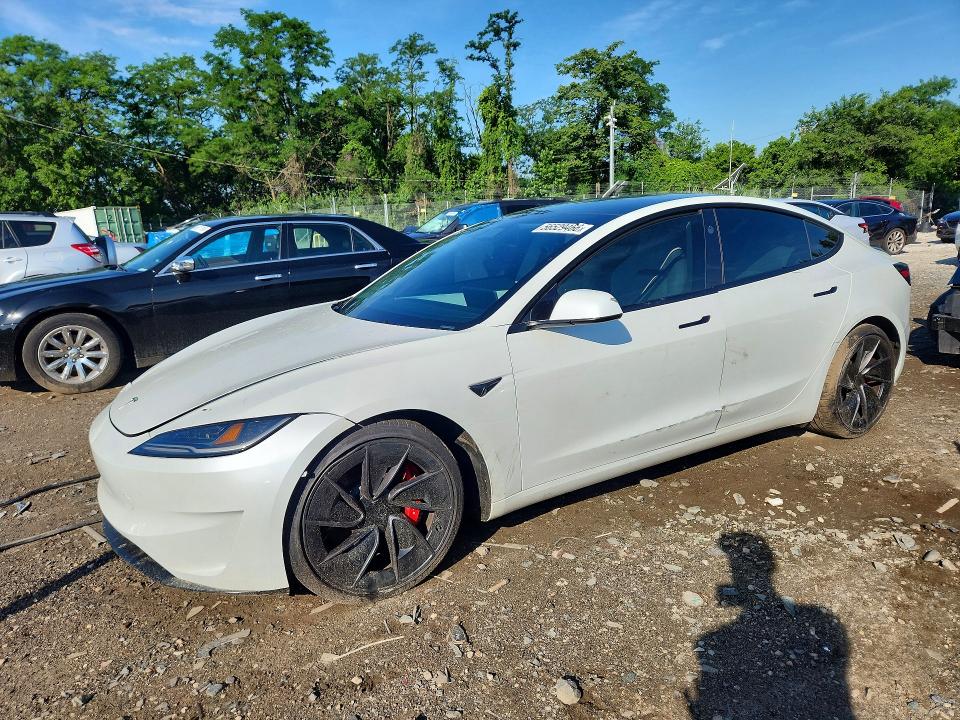 2025 Tesla Model 3 VIN 5YJ3E1ET1SF961069 COPART salvage auction — FRONT END, Md - Cert Of Salvage < 75% Damage, sold $15,700 on 2026-07-21 (photo 1)