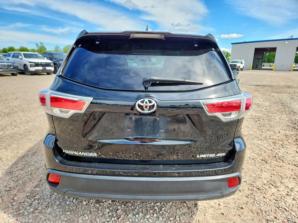 2014 Toyota Highlander VIN 5TDDKRFH8ES017100 COPART salvage auction — FRONT END, NY - MV-907A SALVAGE CERTIFICATE, sold $3,400 on 2026-07-06 (photo 6)