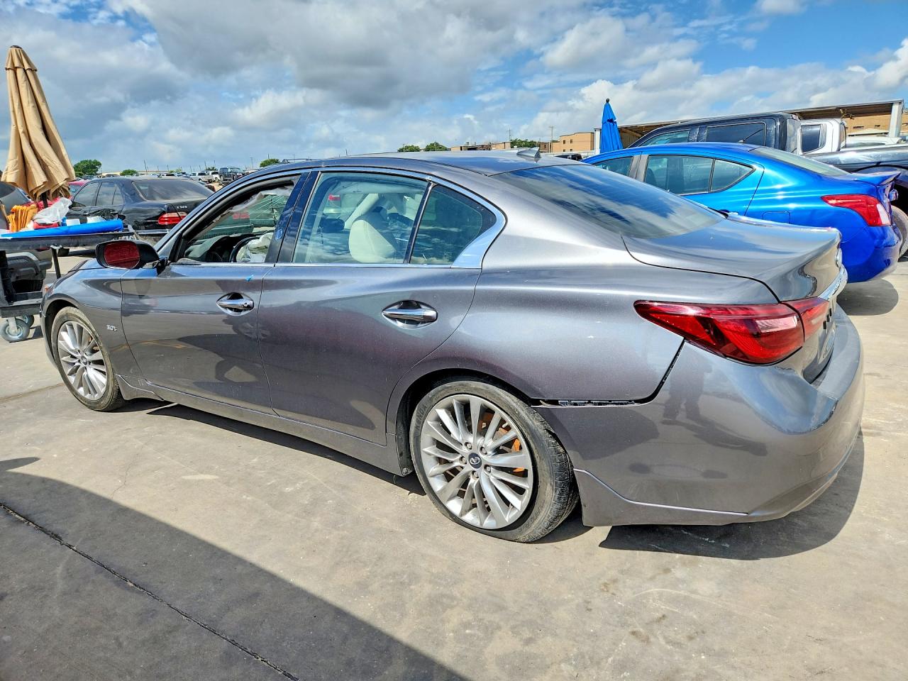 2018 Infiniti Q50 VIN JN1EV7AP8JM354910 COPART salvage auction — Side, TX - SALVAGE VEHICLE TITLE, sold $975 on 2026-07-09 (photo 2)