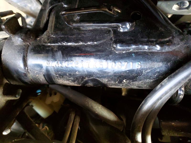 2019 Honda Grom VIN MLHJC7517K5103716 COPART salvage auction — VANDALISM, Or - Salvage Title Certificate, sold $875 on 2026-07-16 (photo 9)