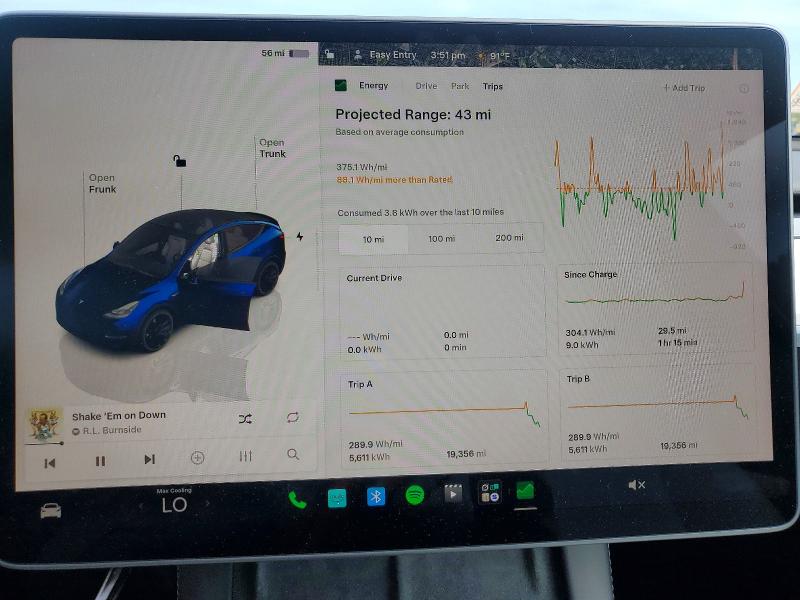 2025 Tesla Model y VIN 7SAYGDEF6SA352748 COPART salvage auction — REAR END, Ma - Cert Of Title-Salvage, sold $13,300 on 2026-07-09 (photo 9)