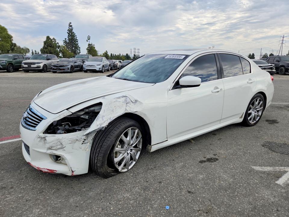 2013 Infiniti G VIN JN1CV6AP8DM717471 COPART salvage auction — FRONT END, Ca - Salvage Certificate, sold $1,700 on 2026-07-07 (photo 1)