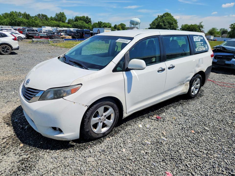 2014 Toyota Sienna VIN 5TDZK3DC1ES438571 COPART salvage auction — SIDE, Nj - Cert Of Title-Salvage, sold $700 on 2026-07-31 (photo 1)