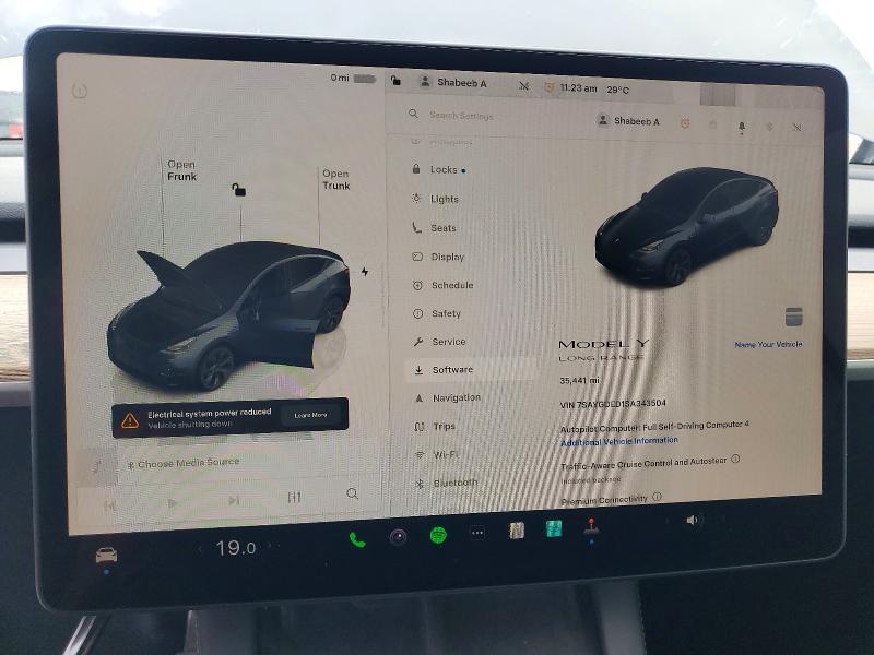 2025 Tesla Model y VIN 7SAYGDED1SA343504 COPART salvage auction — REAR END, TX - SALVAGE VEHICLE TITLE, sold $13,100 on 2026-07-10 (photo 9)