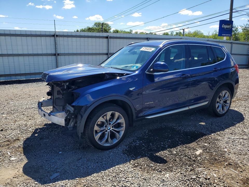 2016 BMW X3 VIN 5UXWX9C56G0D80748 COPART salvage auction — FRONT END, Nj - Cert Of Title-Salvage, sold $775 on 2026-07-28 (photo 1)