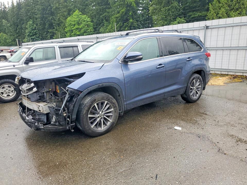 2018 Toyota Highlander VIN 5TDJZRFH2JS820073 COPART salvage auction — FRONT END, Wa - Bill Of Sale, sold $9,400 on 2026-07-06 (photo 1)