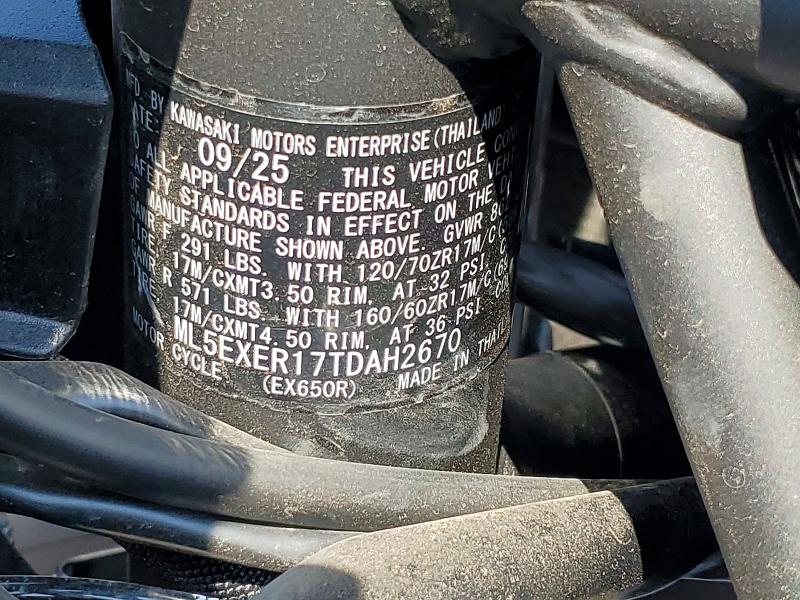 2026 Kawasaki VIN ML5EXER17TDAH2670 COPART salvage auction — FRONT END, Az - Cert Of Title - Salvage, sold $550 on 2026-07-30 (photo 8)