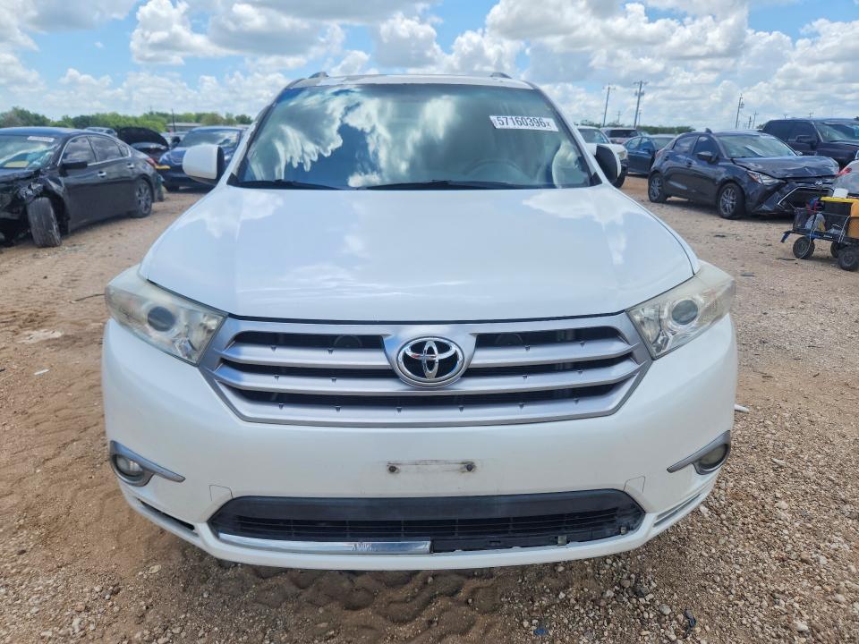 2012 Toyota Highlander VIN 5TDZK3EH2CS050529 COPART salvage auction — FRONT END, Tx - Certificate Of Title (P), sold $6,100 on 2026-07-30 (photo 5)