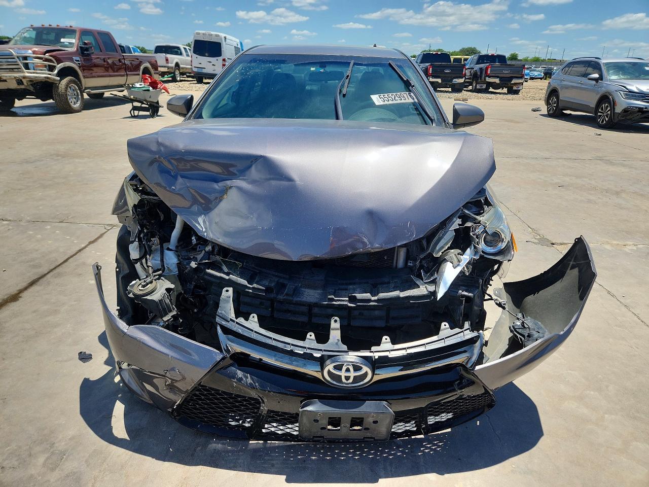 2017 Toyota Camry VIN 4T1BF1FK9HU313554 COPART salvage auction — Front End, TX - SALVAGE VEHICLE TITLE, sold $1,350 on 2026-07-09 (photo 5)