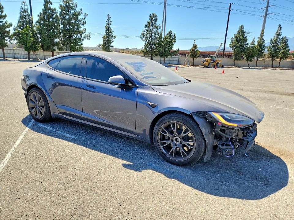 2021 Tesla Model s VIN 5YJSA1E56MF443275 COPART salvage auction — REAR END, Ca - Salvage Certificate, sold $13,600 on 2026-07-02 (photo 4)
