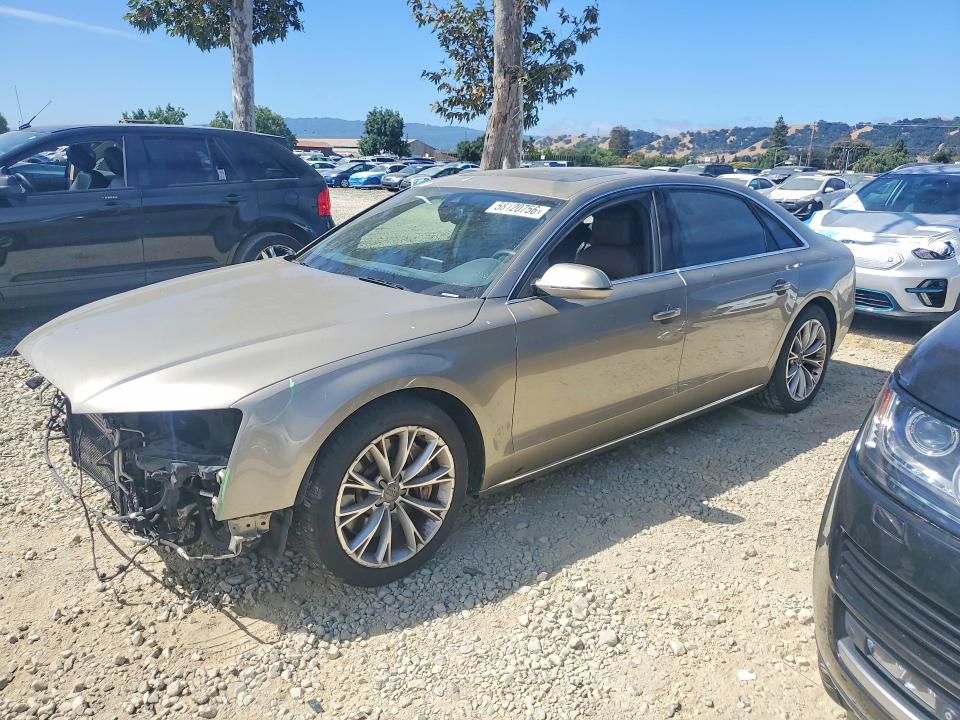 2012 Audi A8 VIN WAURVAFD8CN004231 COPART salvage auction — FRONT END, Ca - Salvage Certificate, sold $1,100 on 2026-07-07 (photo 1)