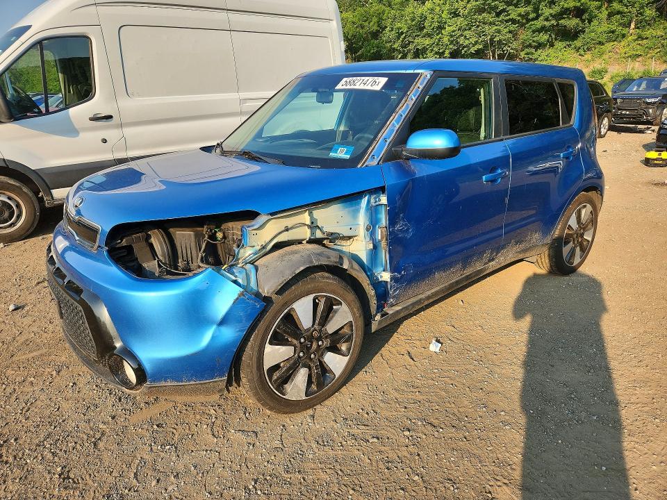 2016 Kia Soul VIN KNDJP3A58G7384638 COPART salvage auction — FRONT END, Ny - Mv-907A Salvage Certificate, sold $1,200 on 2026-07-07 (photo 1)