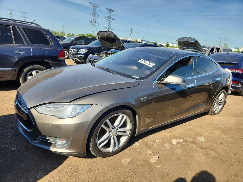 2015 Tesla VIN 5YJSA1S24FF097157 COPART salvage auction — REAR END, In - Cert Of Title-Salvage Title, sold $4,100 on 2026-07-07 (photo 1)