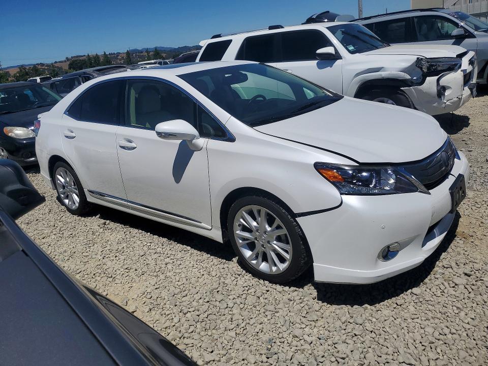2010 Lexus Hs 250h VIN JTHBB1BA0A2007209 COPART salvage auction — FRONT END, Ca - Salvage Certificate, sold $4,650 on 2026-07-09 (photo 4)