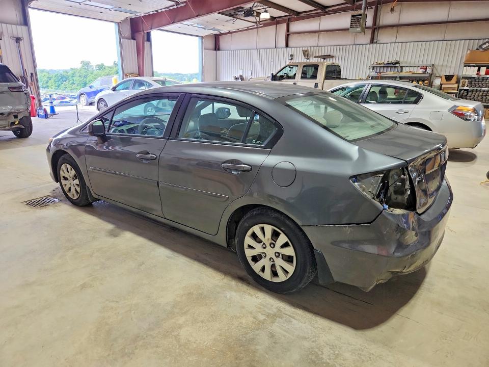 2012 Honda Civic VIN 19XFB2F55CE354563 COPART salvage auction — REAR END, PA - CERTIFICATE OF SALVAGE, sold $750 on 2026-07-02 (photo 2)