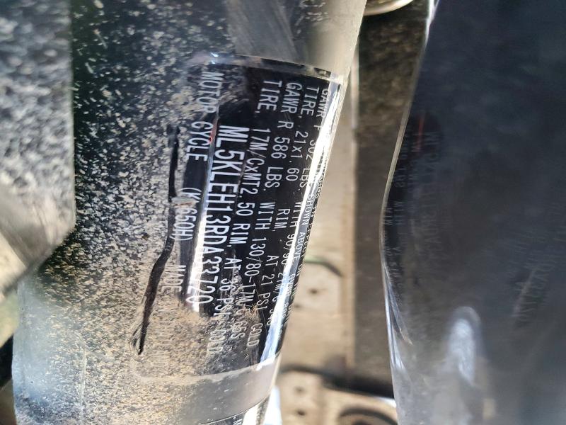 2024 Kawasaki Klr 650 VIN ML5KLEH13RDA33720 COPART salvage auction — FRONT END, Mi - Certificate Of Title, sold $1,700 on 2026-07-30 (photo 9)