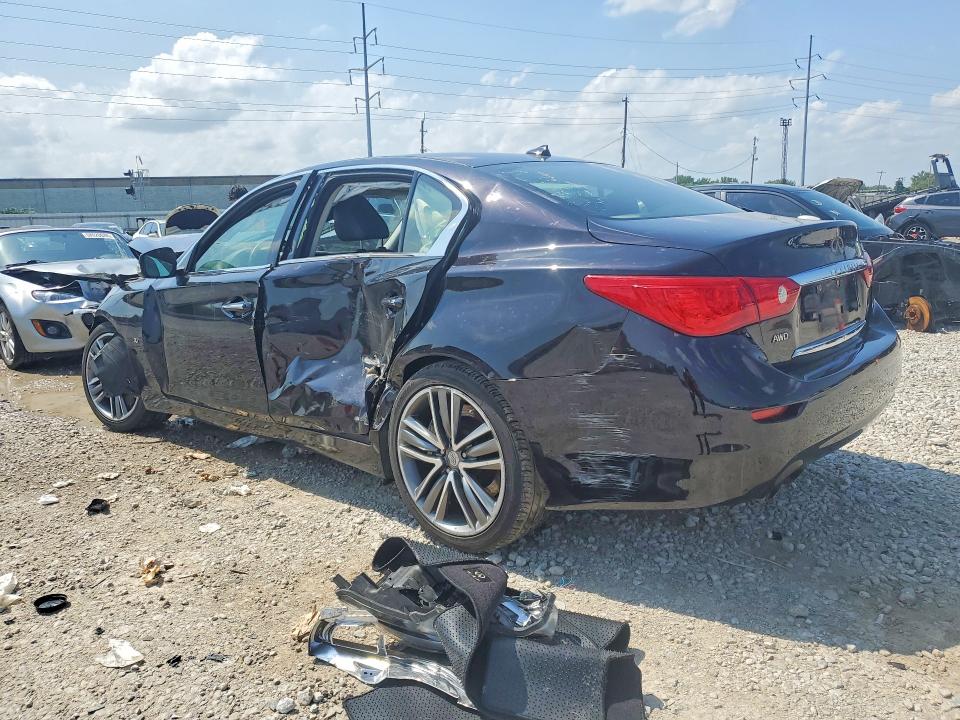 2014 Infiniti Q50 VIN JN1BV7AR7EM698853 COPART salvage auction — FRONT END, OH - CERT OF TITLE-SALVAGE, sold $350 on 2026-07-31 (photo 2)