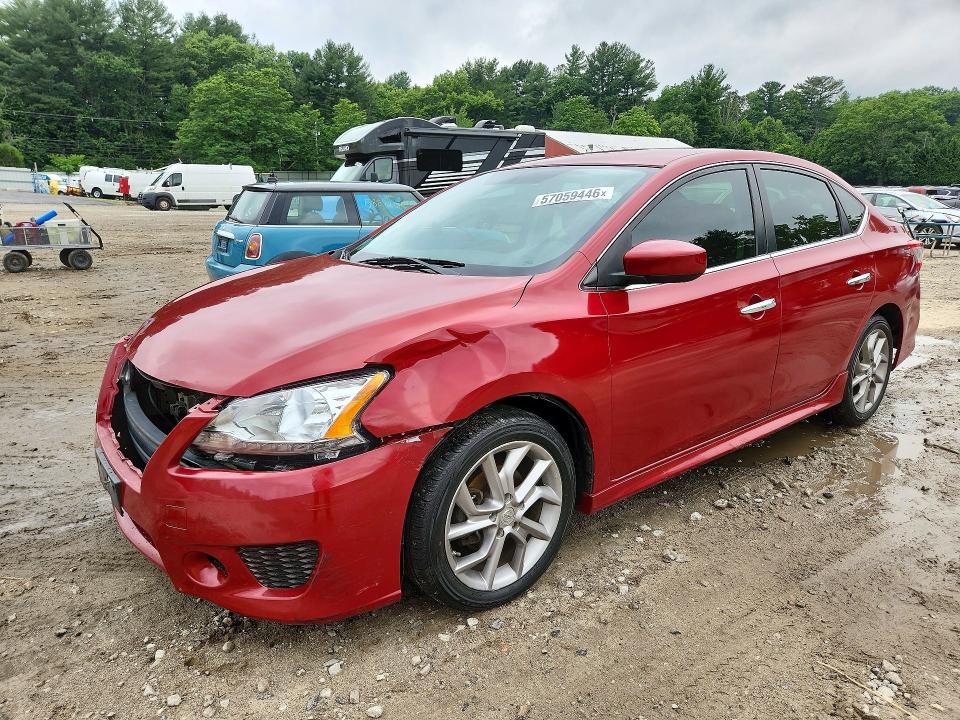 2013 Nissan Sentra VIN 3N1AB7APXDL615380 COPART salvage auction — FRONT END, Ma - Cert Of Title-Reconstrctd Coll, sold $900 on 2026-07-02 (photo 1)