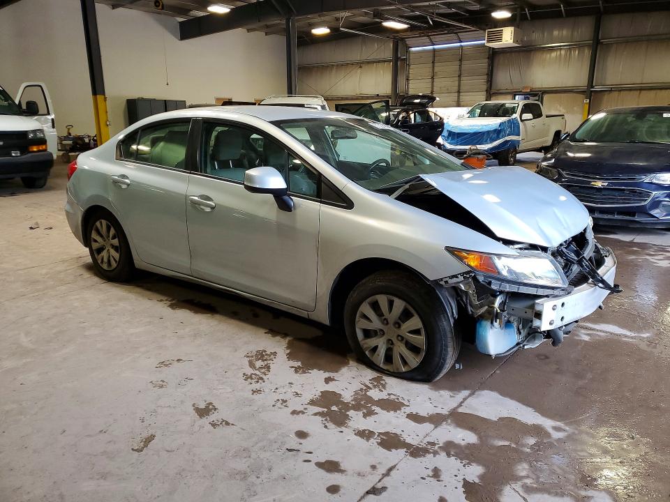 2012 Honda Civic VIN JHMFB2F58CS000158 COPART salvage auction — FRONT END, Pa - Certificate Of Salvage, sold $700 on 2026-07-08 (photo 4)