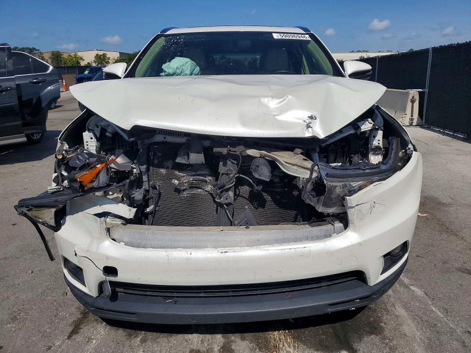 2014 Toyota Highlander VIN 5TDJKRFH3ES016326 COPART salvage auction — FRONT END, FL - CERTIFICATE OF TITLE (P), sold $4,300 on 2026-07-02 (photo 5)