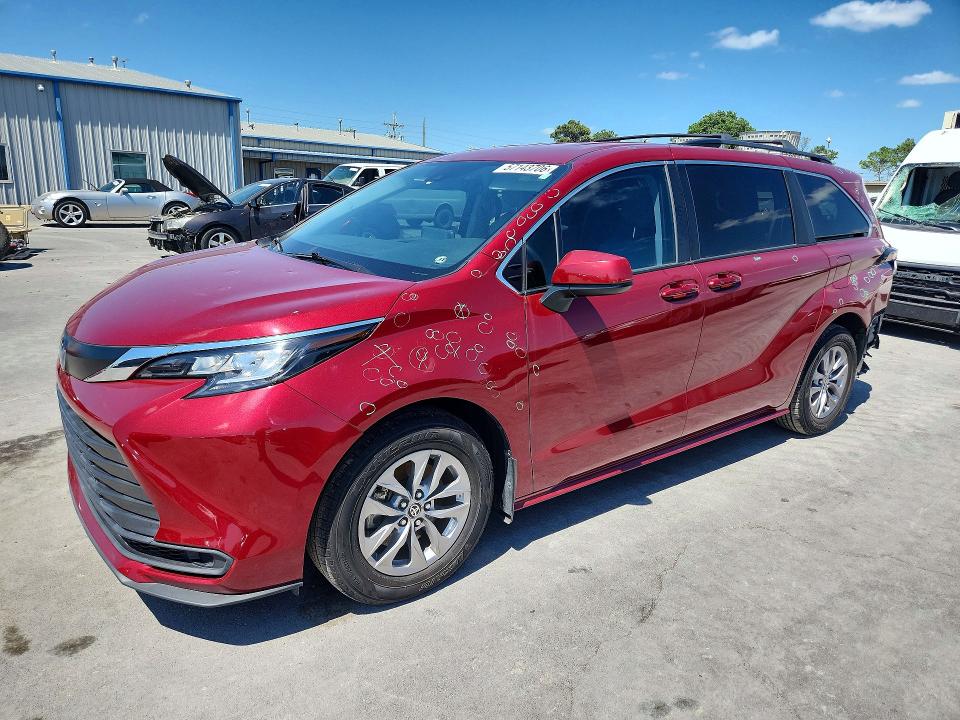 2022 Toyota VIN 5TDKRKEC6NS121584 COPART salvage auction — HAIL, Ok - Cert Of Title-Salvage, sold $9,300 on 2026-07-22 (photo 1)