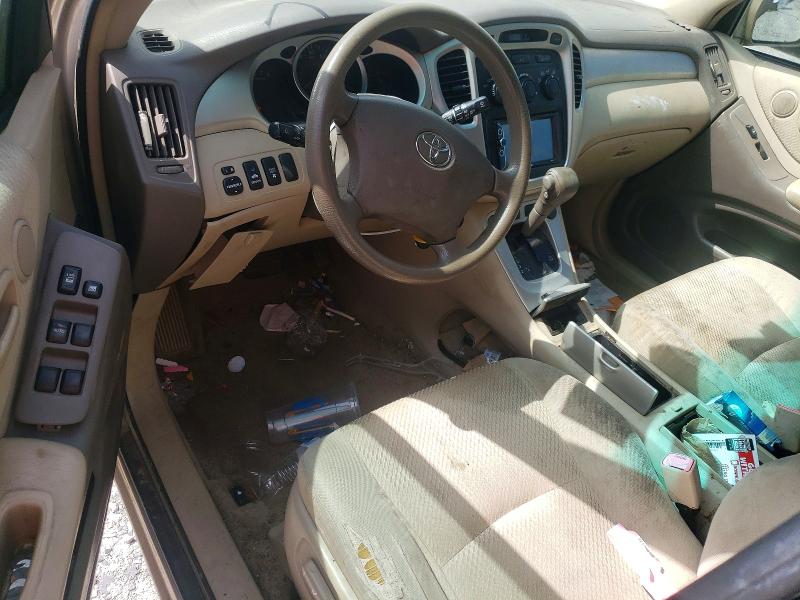 2005 Toyota Highlander VIN JTEEP21A150107565 COPART salvage auction — ALL OVER, Tn - Salvage Certificate, sold $600 on 2026-07-30 (photo 8)