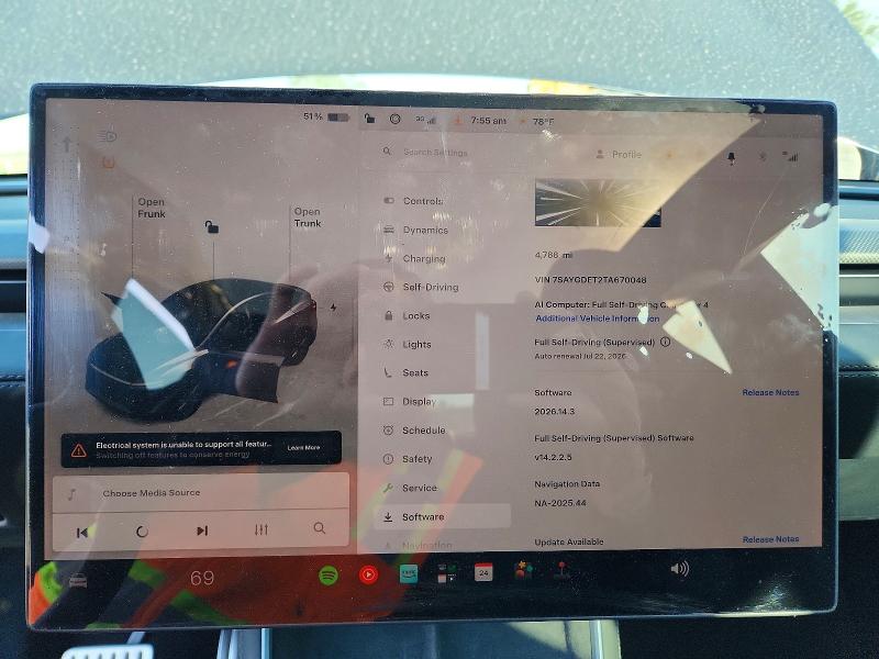 2026 Tesla Model y VIN 7SAYGDET2TA670048 COPART salvage auction — FRONT END, Nm - Cert Of Title-Salvage, sold $1,100 on 2026-07-30 (photo 9)