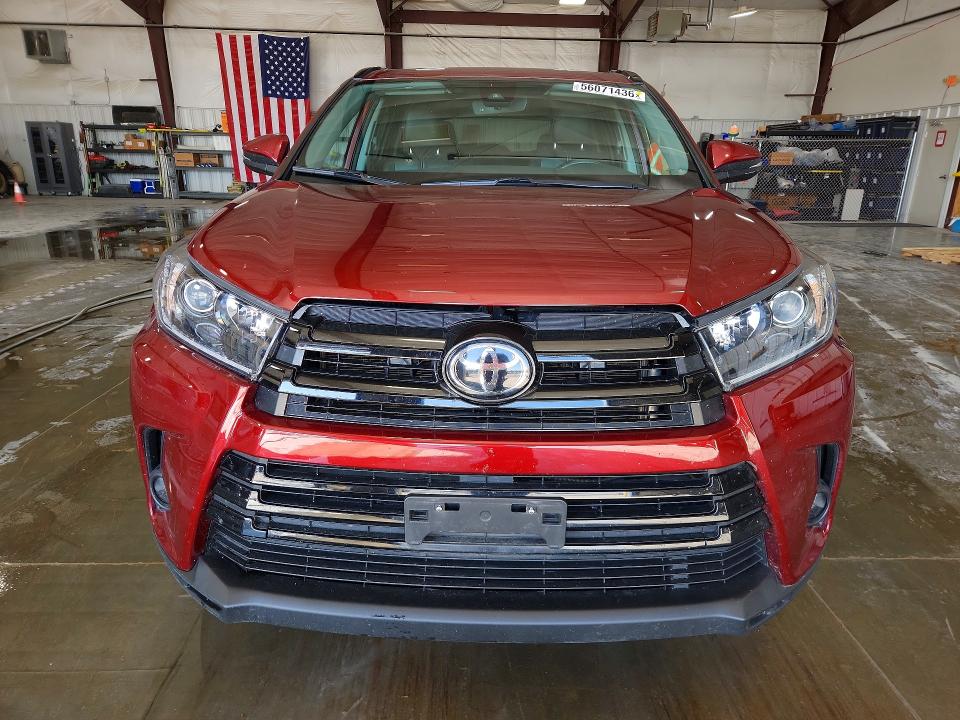 2019 Toyota Highlander VIN 5TDJZRFH9KS625623 COPART salvage auction — REAR END, Il - Salvage Certificate, sold $10,300 on 2026-07-22 (photo 5)